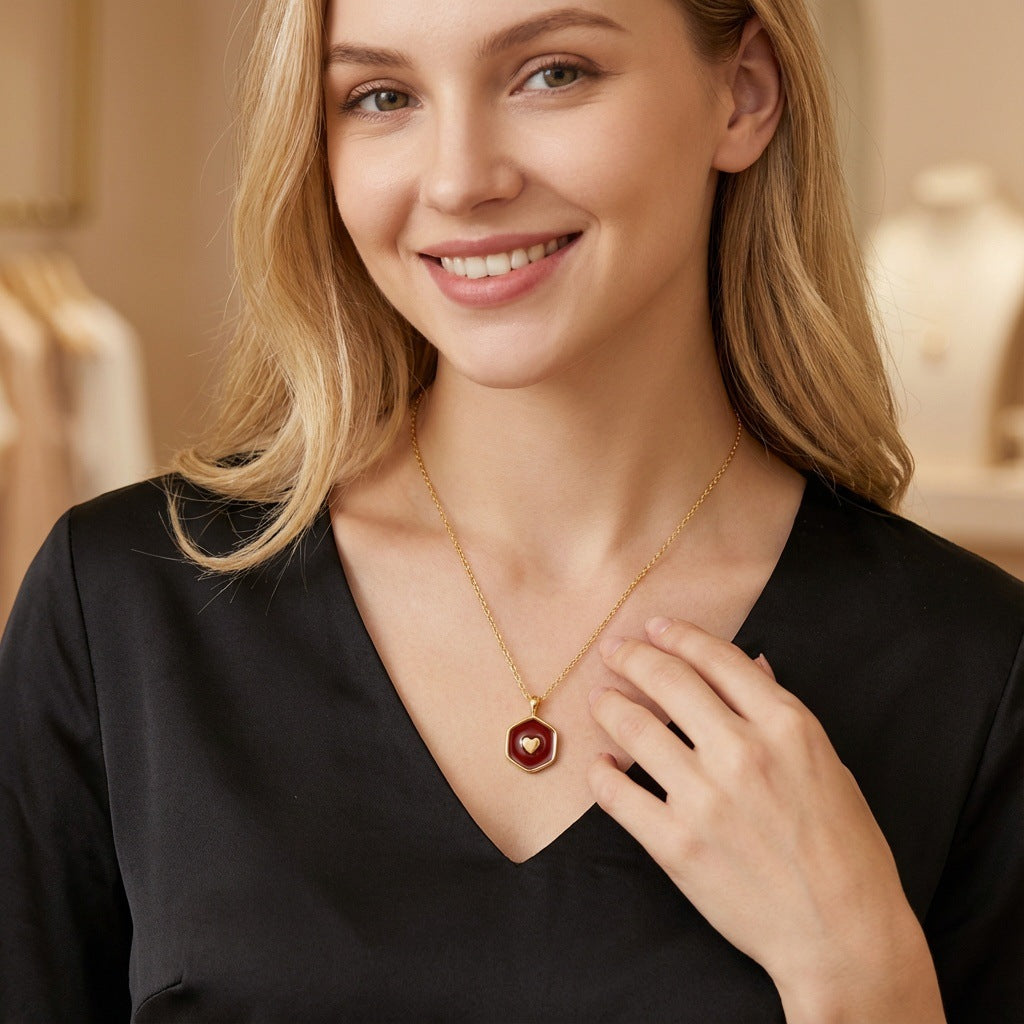 Sweet Heart Shape Necklace For Women Featuring Copper Material With Cable Chain, Perfect For Valentine's Day