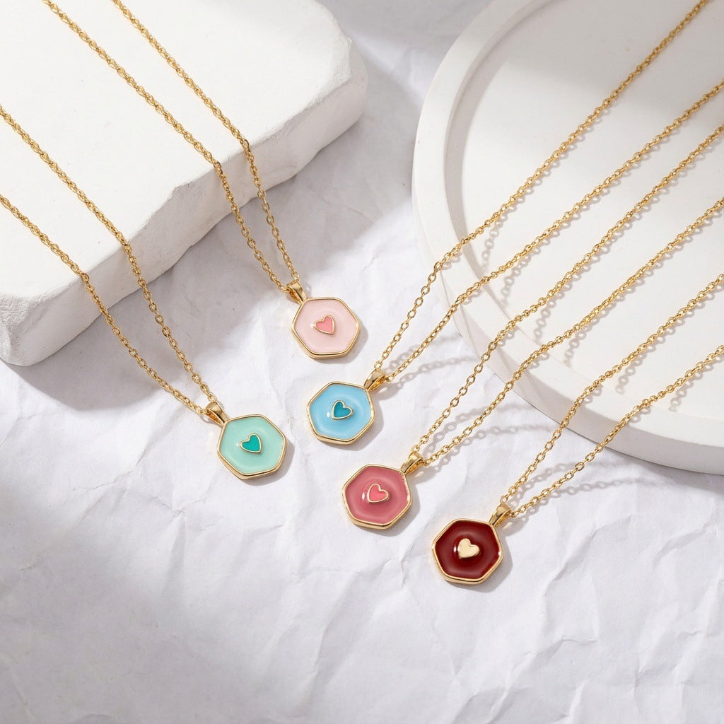 Sweet Heart Shape Necklace For Women Featuring Copper Material With Cable Chain, Perfect For Valentine's Day