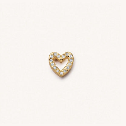 Heart Shape Locket Necklace For Women In Copper With Electroplated Gold Plating And Zircon Inlay