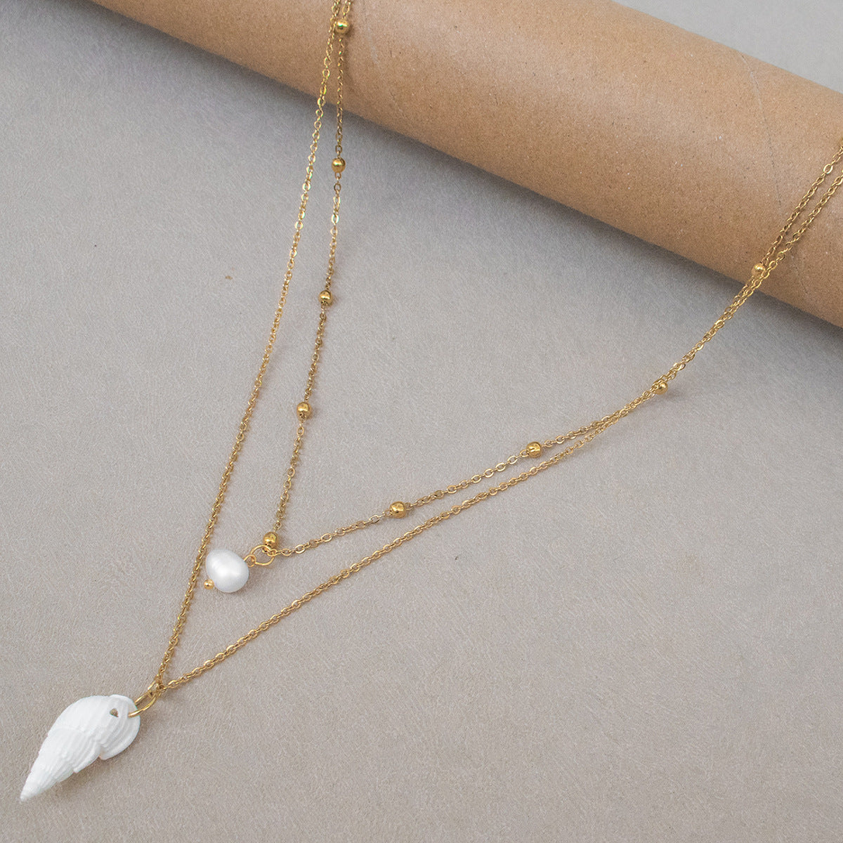 Conch Layered Necklaces For Women Featuring Shell Material, Perfect For Beach Wear
