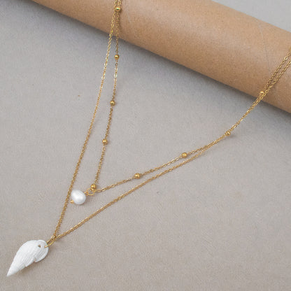 Conch Layered Necklaces For Women Featuring Shell Material, Perfect For Beach Wear