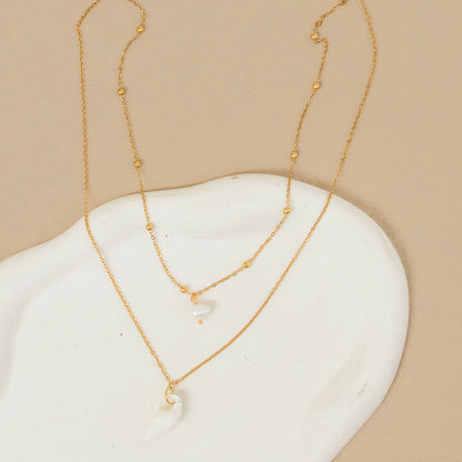Conch Layered Necklaces For Women Featuring Shell Material, Perfect For Beach Wear