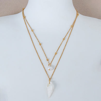 Conch Layered Necklaces For Women Featuring Shell Material, Perfect For Beach Wear