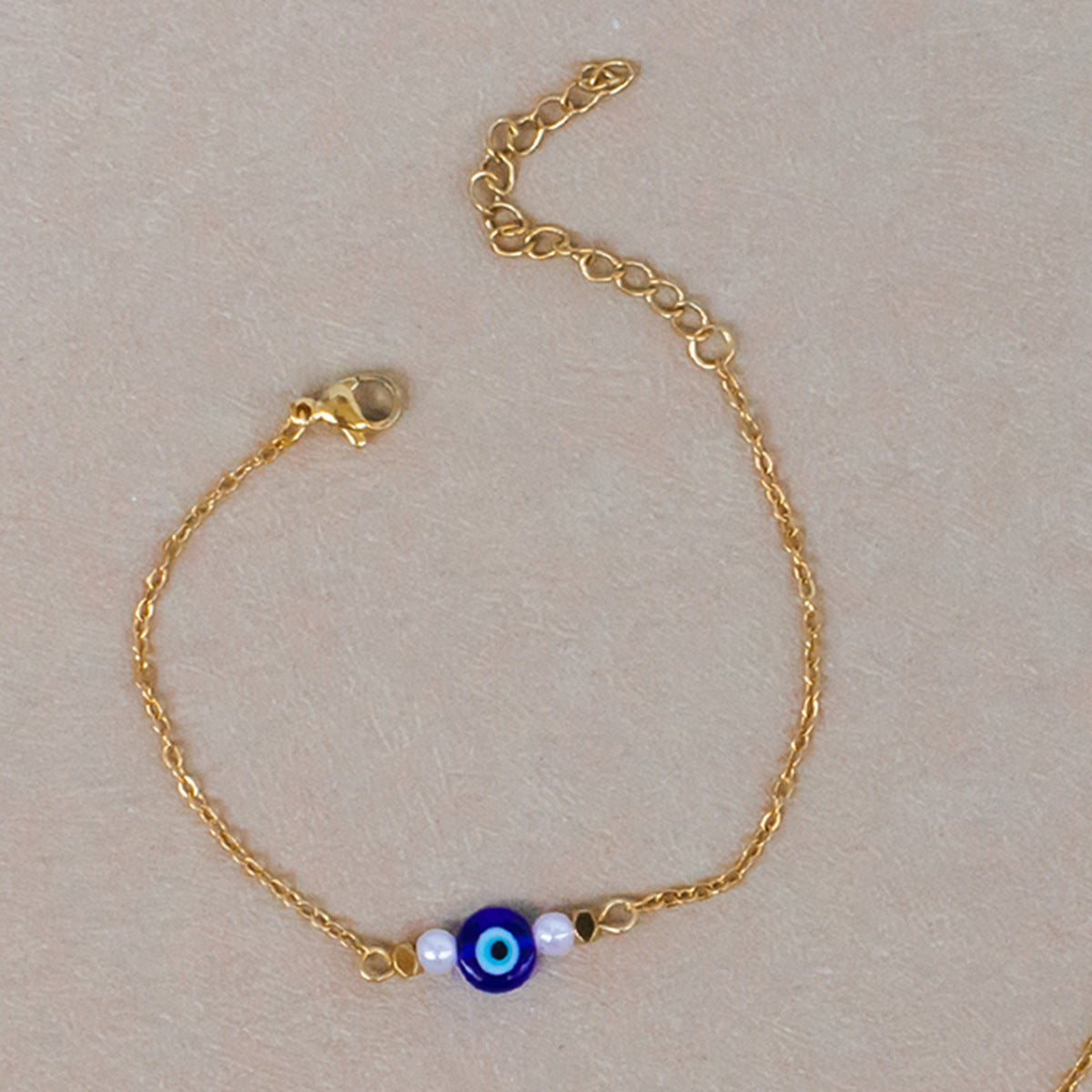 Golden Jewelry Set Featuring Devil's Eye Pattern With Electroplated Finish And Cable Chain In Simple Style For Summer