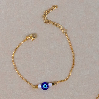 Golden Jewelry Set Featuring Devil's Eye Pattern With Electroplated Finish And Cable Chain In Simple Style For Summer