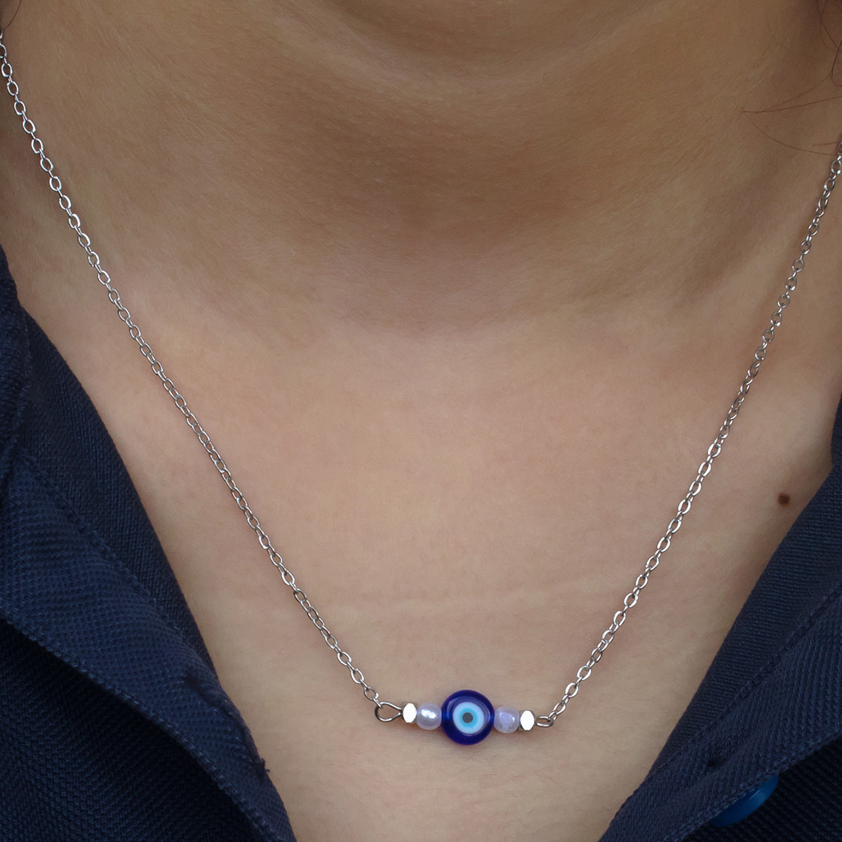 Golden Jewelry Set Featuring Devil's Eye Pattern With Electroplated Finish And Cable Chain In Simple Style For Summer