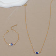 Gold Bracelet Necklace Set