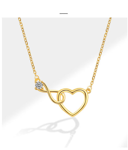 Heart Shape Necklace For Women Featuring Electroplated Copper With Cable Chain, Elegant Jewelry Set