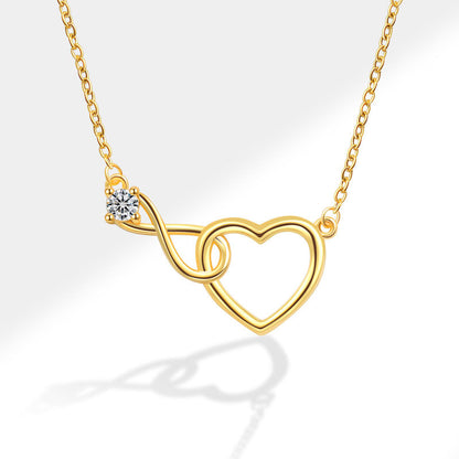 Heart Shape Necklace For Women Featuring Electroplated Copper With Cable Chain, Elegant Jewelry Set