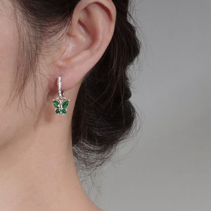 Elegant Butterfly Stud Earrings For Women In Silver Plated Copper Featuring Delicate Design