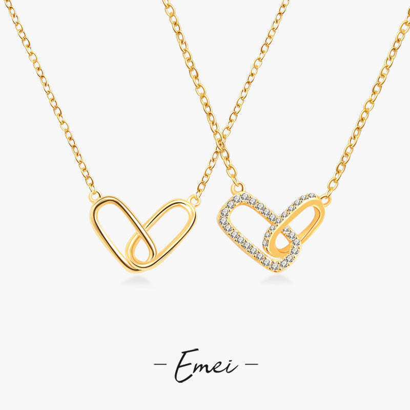 Heart Shape Choker For Women Featuring Zircon Inlay On Copper With Electroplated Gold Plating And Cable Chain