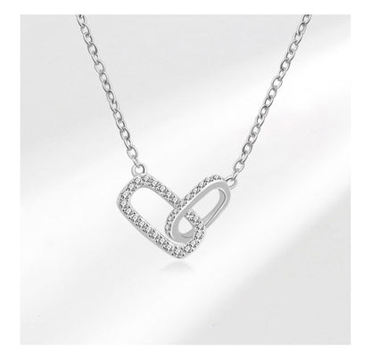 Heart Shape Choker For Women Featuring Zircon Inlay On Copper With Electroplated Gold Plating And Cable Chain
