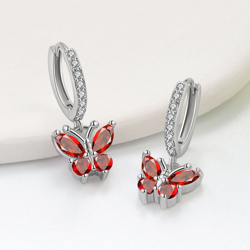 Elegant Butterfly Stud Earrings For Women In Silver Plated Copper Featuring Delicate Design