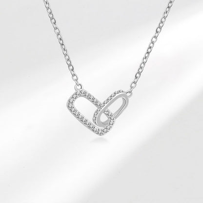 Heart Shape Choker For Women Featuring Zircon Inlay On Copper With Electroplated Gold Plating And Cable Chain
