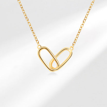 Heart Shape Choker For Women Featuring Zircon Inlay On Copper With Electroplated Gold Plating And Cable Chain