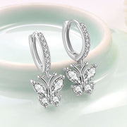 White Diamond April (Butterfly Earrings)