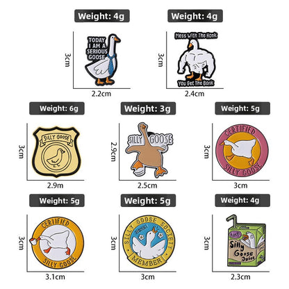 Cartoon Duck Lapel Pin Badge Zinc Alloy Backpack Decoration Accessories Trendy Letter Jewelry