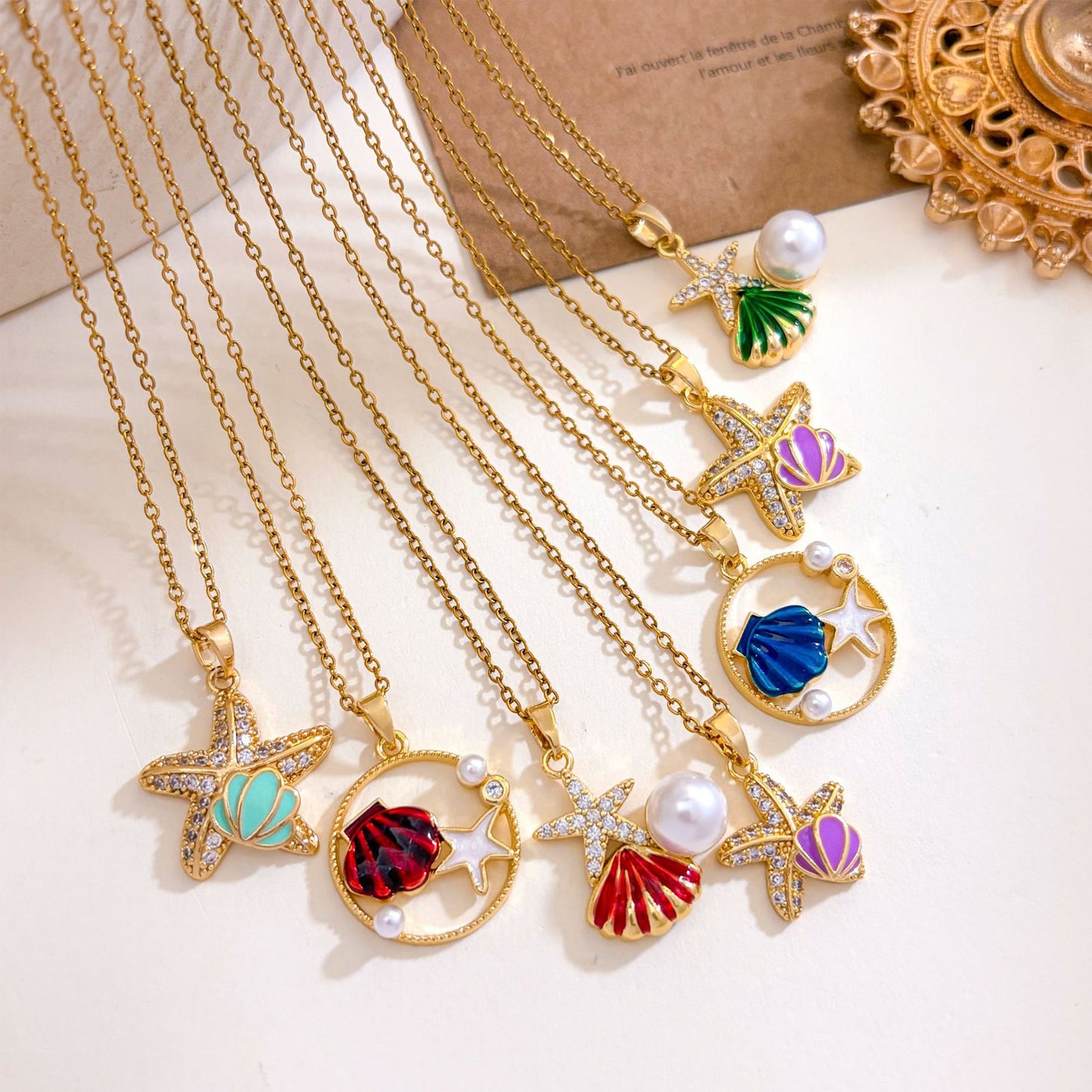 Ocean Sweet Necklace For Unisex Featuring Titanium Steel With Zircon Inlay And Cable Chain