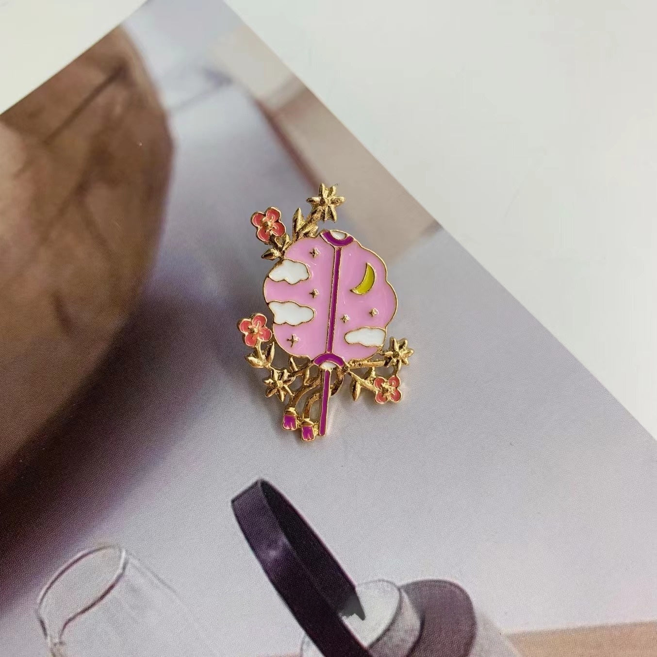 Metal Dumpling Salmon Sushi Tempura Rice Ball Badge Pin Clothing Bag Badge Alloy Brooch
