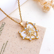 XL5638 Star Heart Necklace Gold White