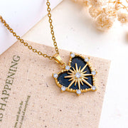 XL5638 Star Heart Necklace Gold Black