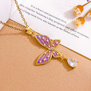 XL3105 Purple Butterfly Necklace Gold