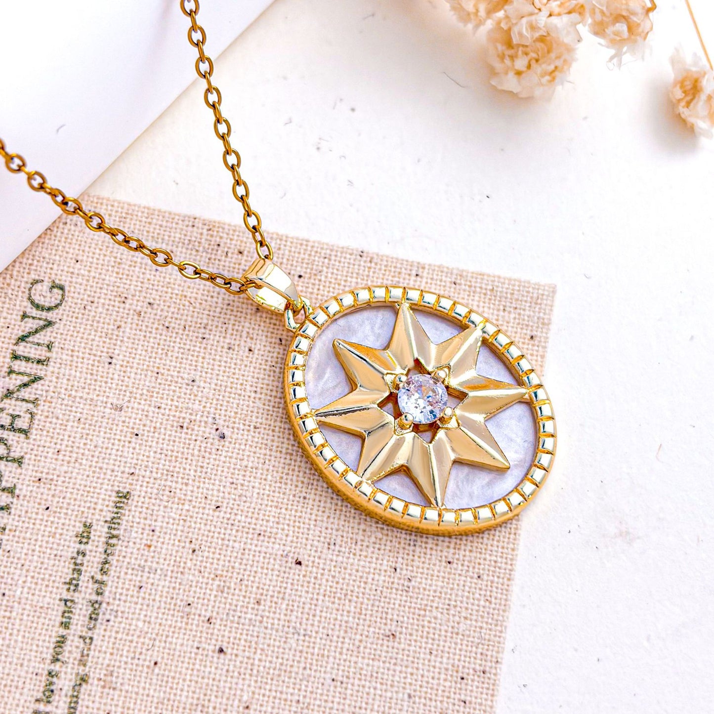 Sweet Heart Shape Necklace For Women In Titanium Steel With Zircon Inlay And Cable Chain