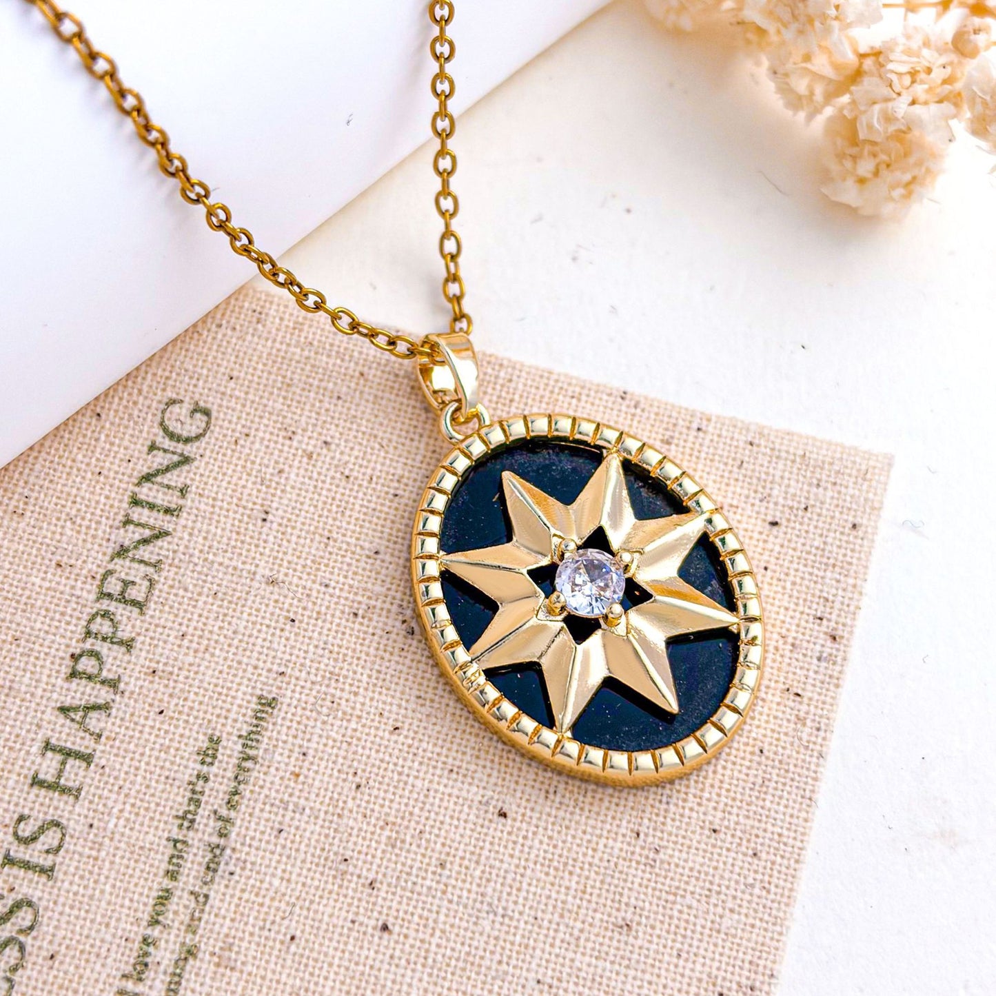Sweet Heart Shape Necklace For Women In Titanium Steel With Zircon Inlay And Cable Chain