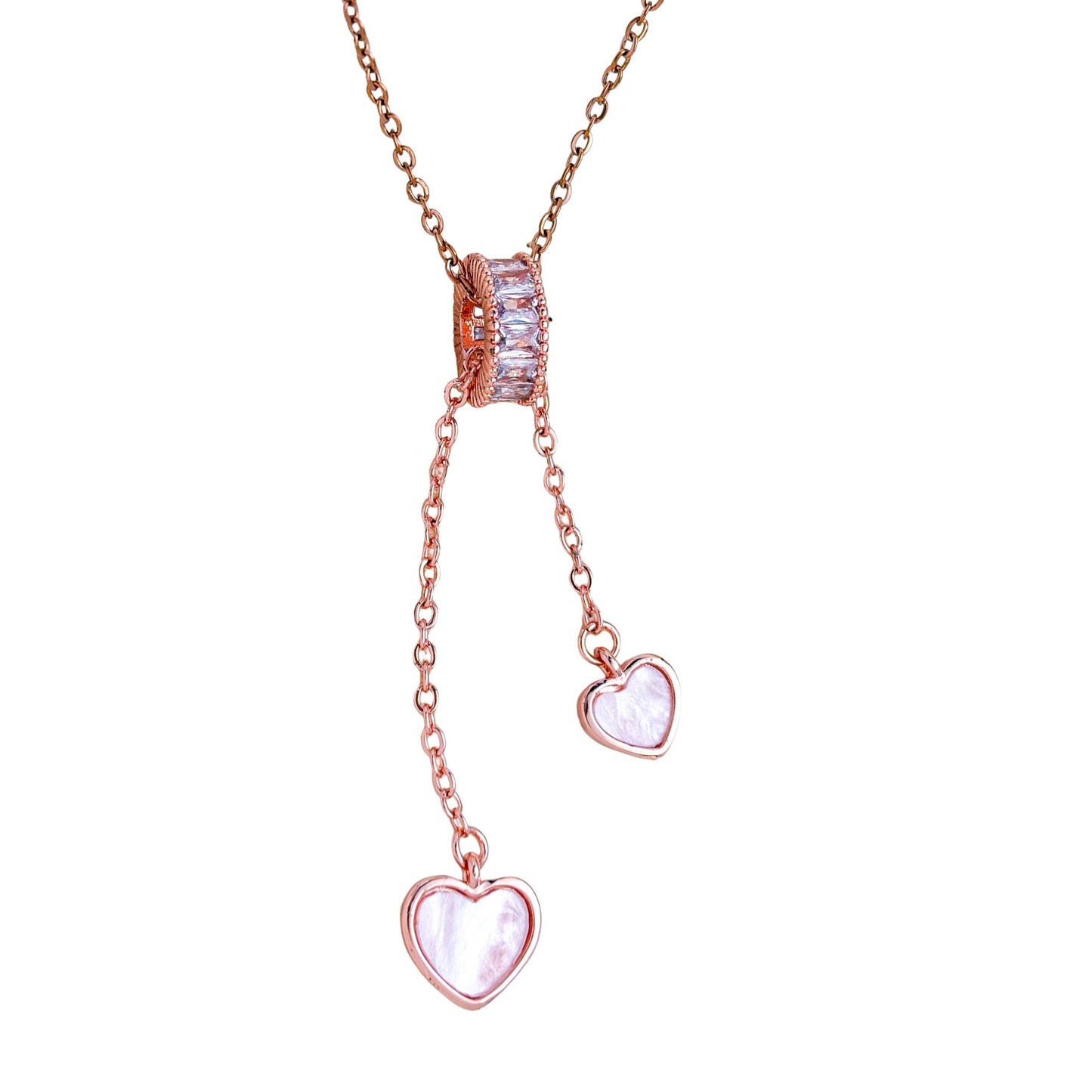 Sweet Heart Shape Necklace For Unisex Featuring Zircon Inlay And Titanium Steel Cable Chain