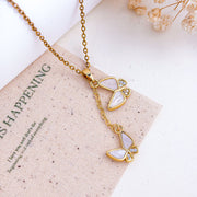 XL2009 Double Happiness Necklace Gold White
