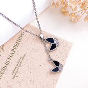 XL2009 Double Happiness Necklace Silver Black