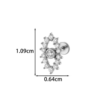 For Women Electroplated 316 Stainless Steel Stud Earrings Featuring Zircon Inlay With 18K Real Gold Plated Finish