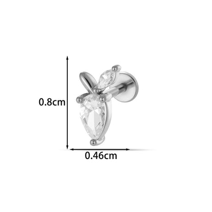 For Women Electroplated 316 Stainless Steel Stud Earrings Featuring Zircon Inlay With 18K Real Gold Plated Finish
