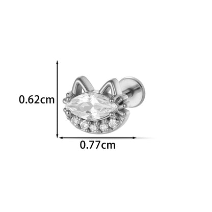 For Women Electroplated 316 Stainless Steel Stud Earrings Featuring Zircon Inlay With 18K Real Gold Plated Finish