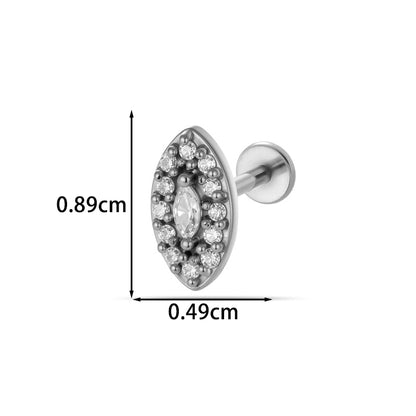 For Women Electroplated 316 Stainless Steel Stud Earrings Featuring Zircon Inlay With 18K Real Gold Plated Finish