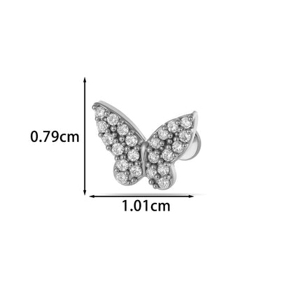 For Women Electroplated 316 Stainless Steel Stud Earrings Featuring Zircon Inlay With 18K Real Gold Plated Finish