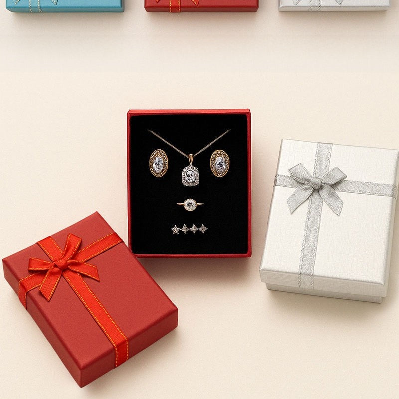 1 Piece Paper Jewelry Box With Bow Tie Design For Elegant Jewelry Packaging