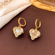 ED497 Heart Earrings Gold