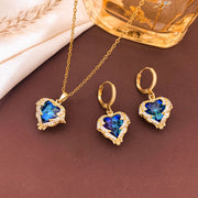 XL138 Blue Heart Set Gold