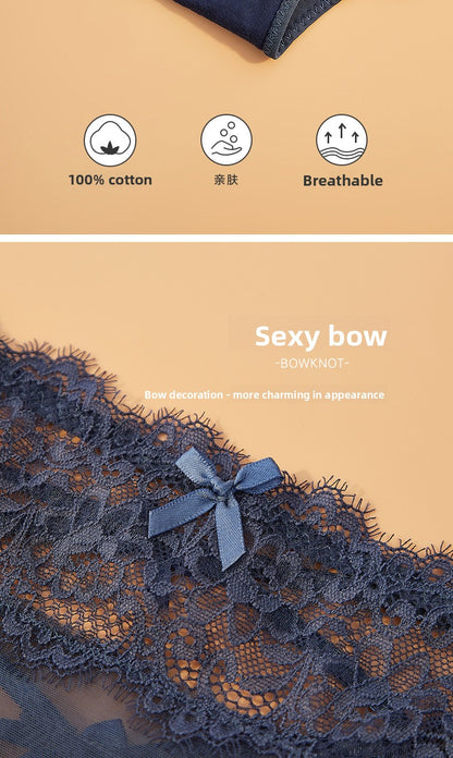 Breathable Flowers Pattern Low Waist Thongs For Women In Nylon Fabric, Suitable For All Seasons