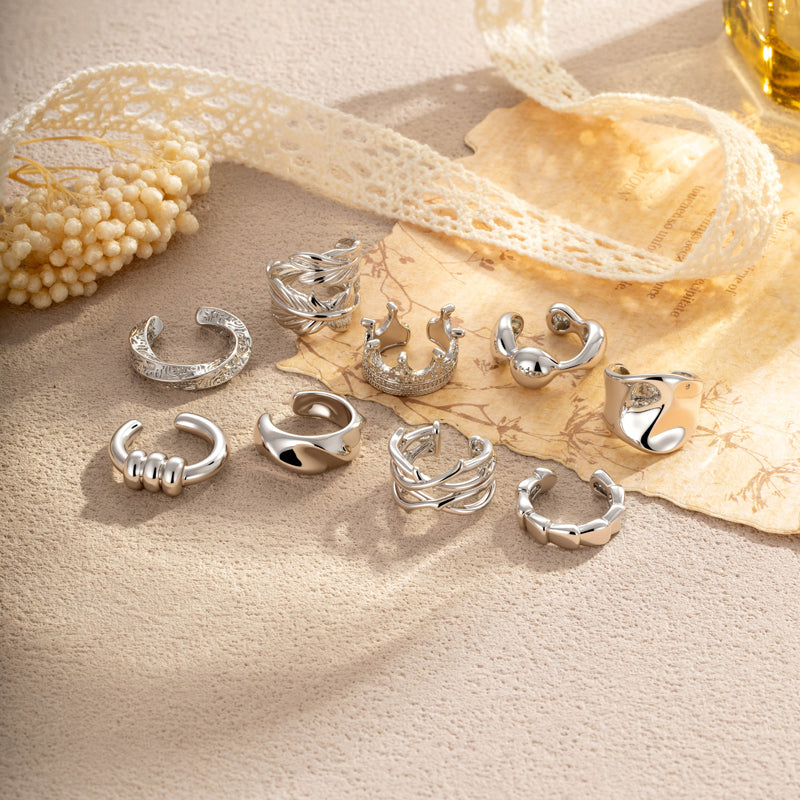 Leaf Pattern Ear Cuffs For Women Featuring 18K Real Gold Plated Copper With Electroplating Process