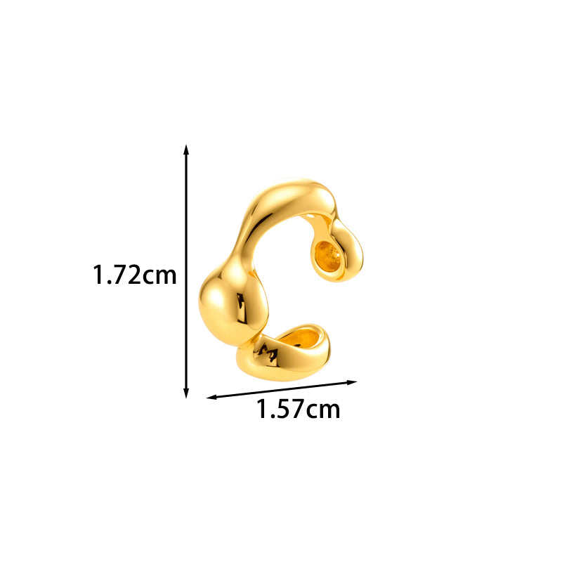 Leaf Pattern Ear Cuffs For Women Featuring 18K Real Gold Plated Copper With Electroplating Process