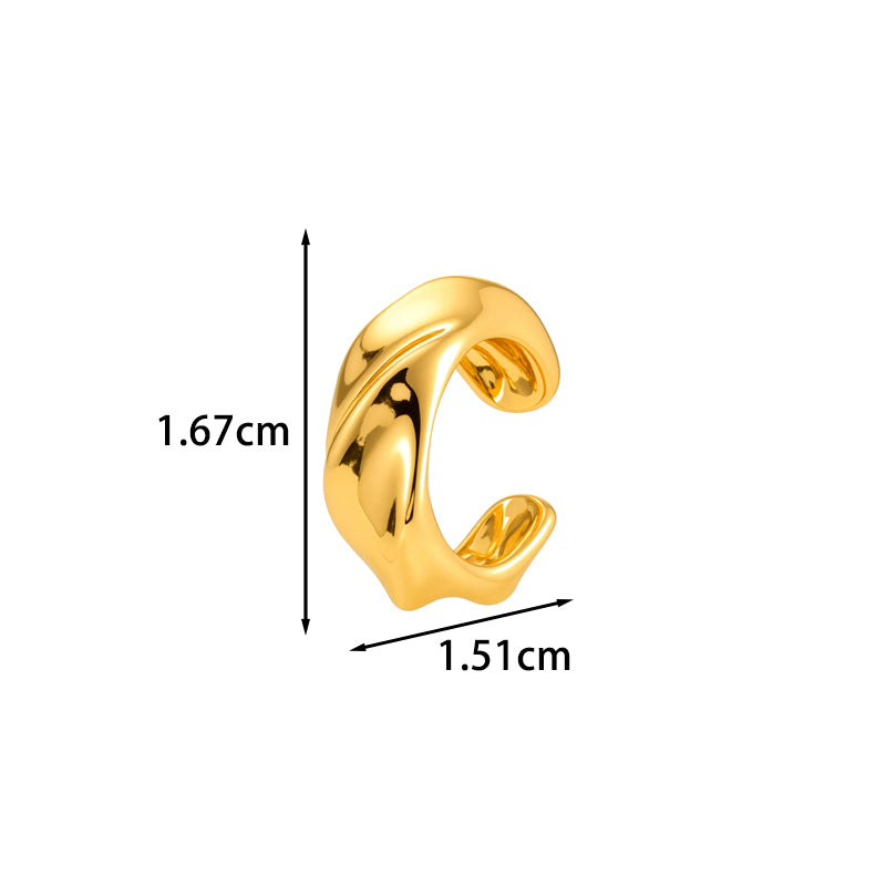 Leaf Pattern Ear Cuffs For Women Featuring 18K Real Gold Plated Copper With Electroplating Process