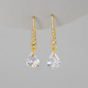 Water Drop Zircon Ear Hook/Gold Color