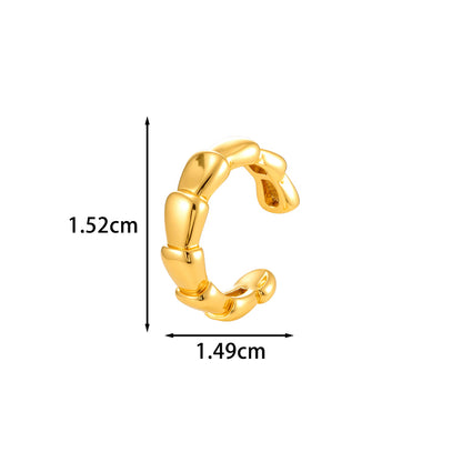 Leaf Pattern Ear Cuffs For Women Featuring 18K Real Gold Plated Copper With Electroplating Process