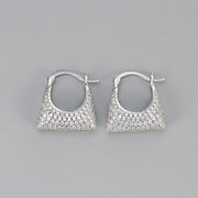 Full Diamond Bag Earrings/White Gold