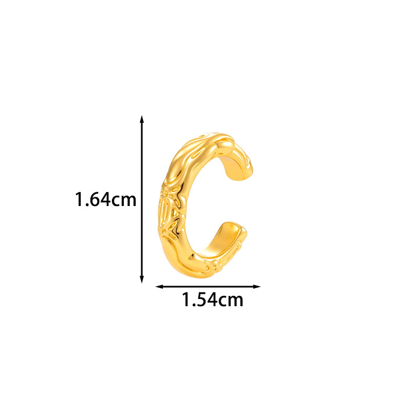 C Shape Ear Cuffs For Women Featuring Copper Material With 18K Real Gold Plated Electroplating Process