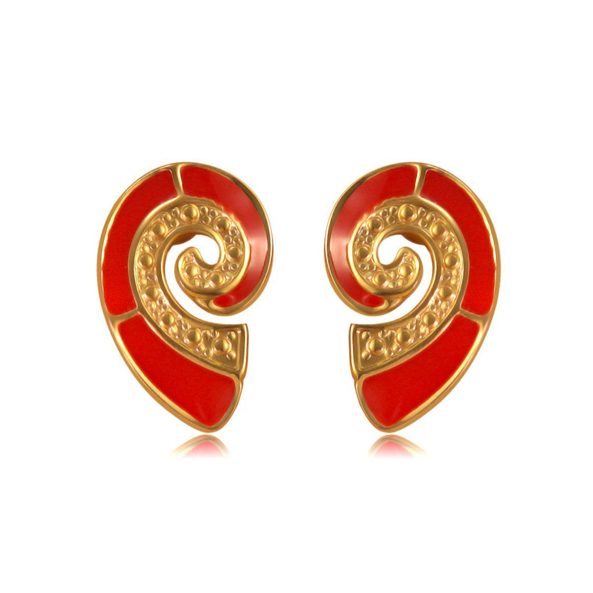 Sweet Conch Earrings For Women In 304 Stainless Steel With Enamel Craft