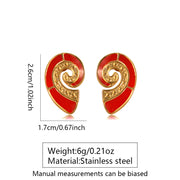 FYD6197EH-red-Drip Oil Conch Earrings
