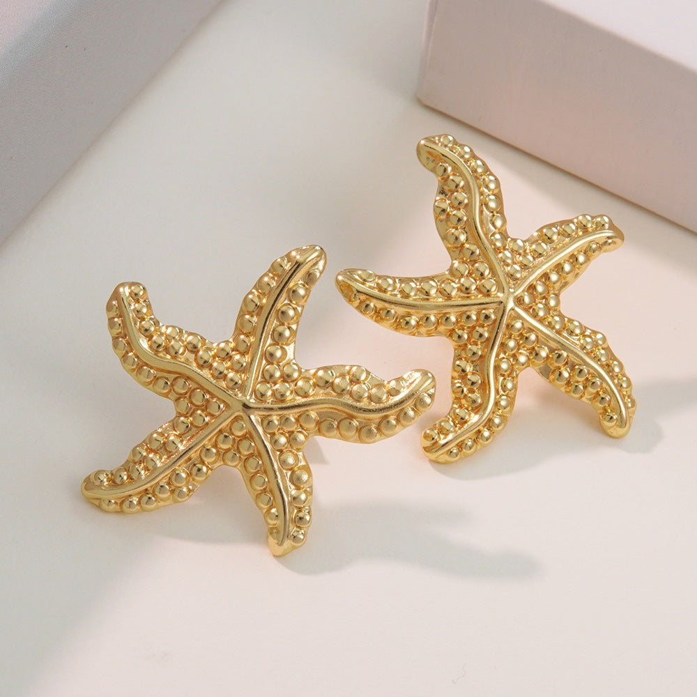 Starfish Earrings For Everyday Wear In Simple Style Made Of Durable Titanium Steel